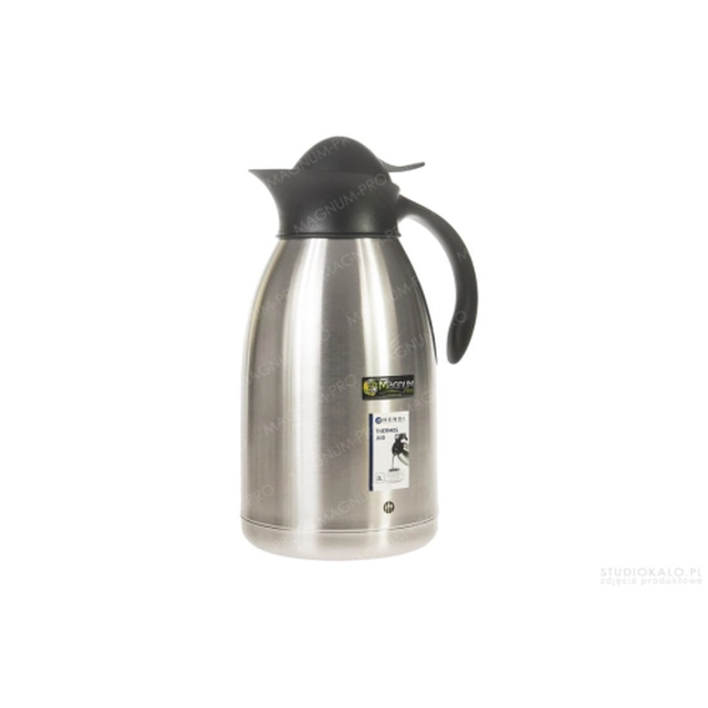 Termos, kaffekanna i stål med Hendi-knapp 2 liter inox