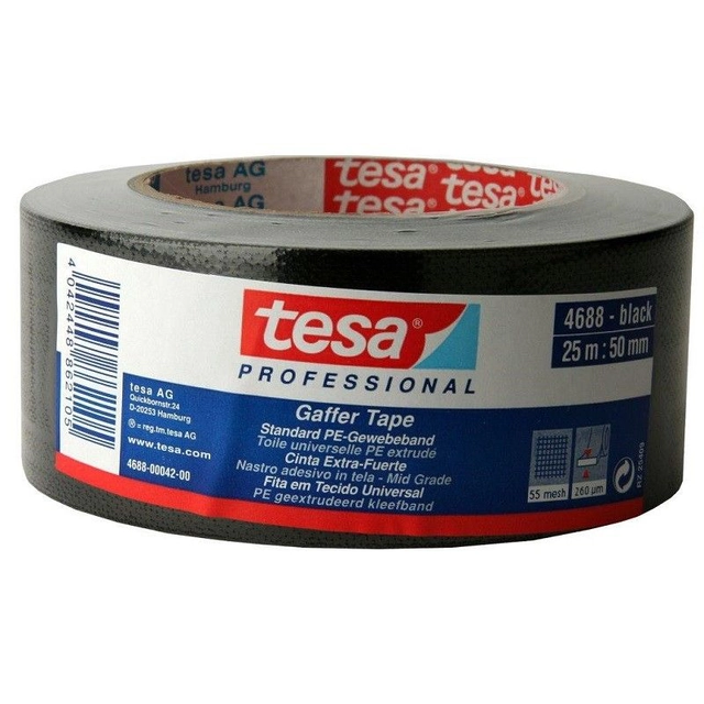 Tesa Gaffer repair tape 25mx50mm black 1 pcs