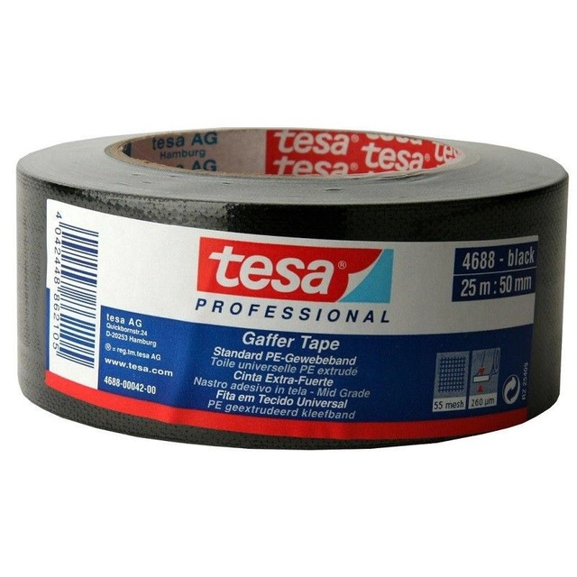 Tesa Gaffer reparationstape 25mx50mm sort 1 stk