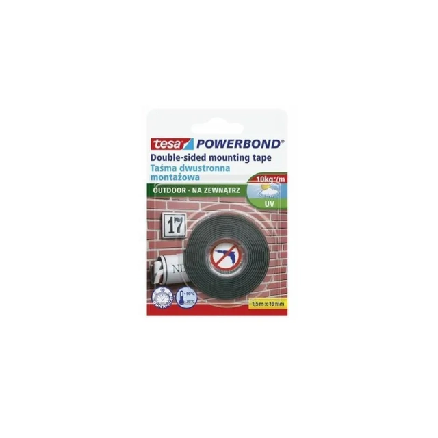 Tesa Powerbond Outdoor dubbelsidig monteringstejp 1.50m x 19mm