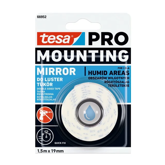 Tesa PRO montāžas spoguļa montāžas lente 1,5mx19mm