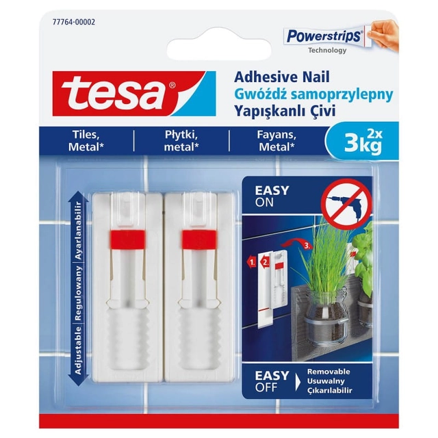 Tesa Self-Adhesive Tile Nail 2 pcs