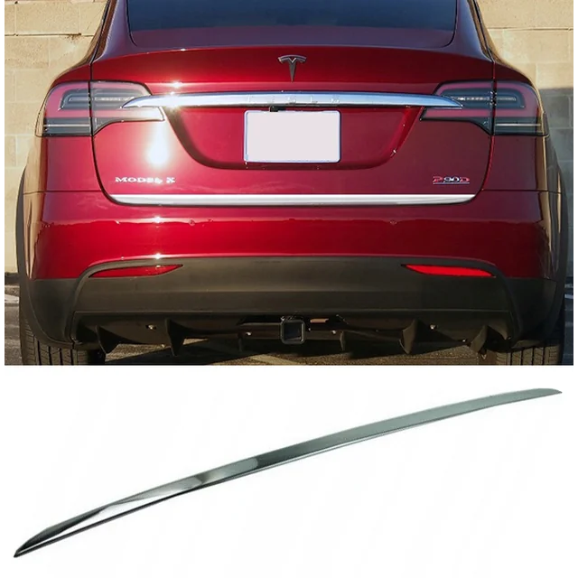 TESLA Model X - CHROME kaistale tavaratilan kannessa