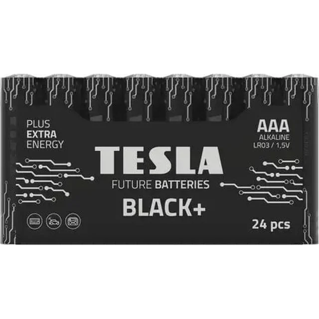 Tesla TESLA alkalická baterie R3 (AAA) ČERNÁ+ [24x30] 24 ks