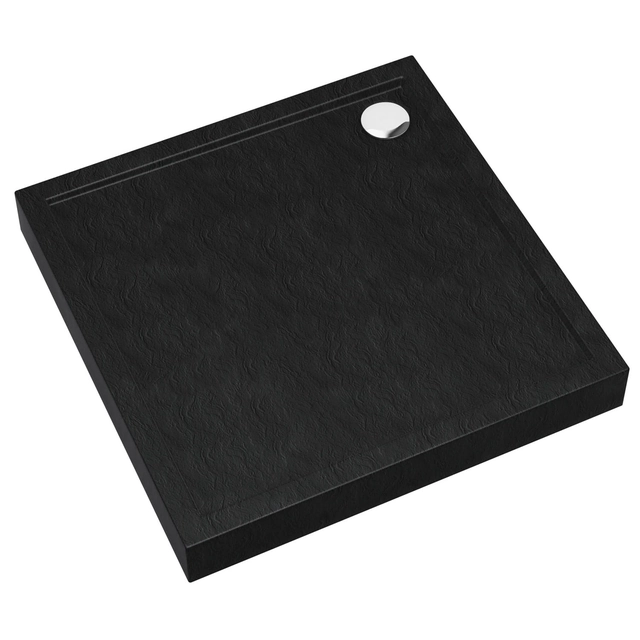 Τετράγωνος δίσκος ντους Kerra David 80 x 80 cm μαύρη δομή