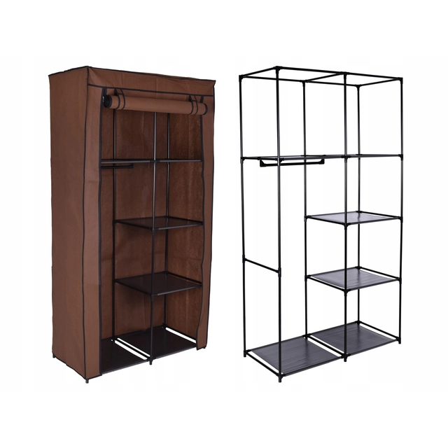 Textile cabinet with 6 MIRA shelves - brown