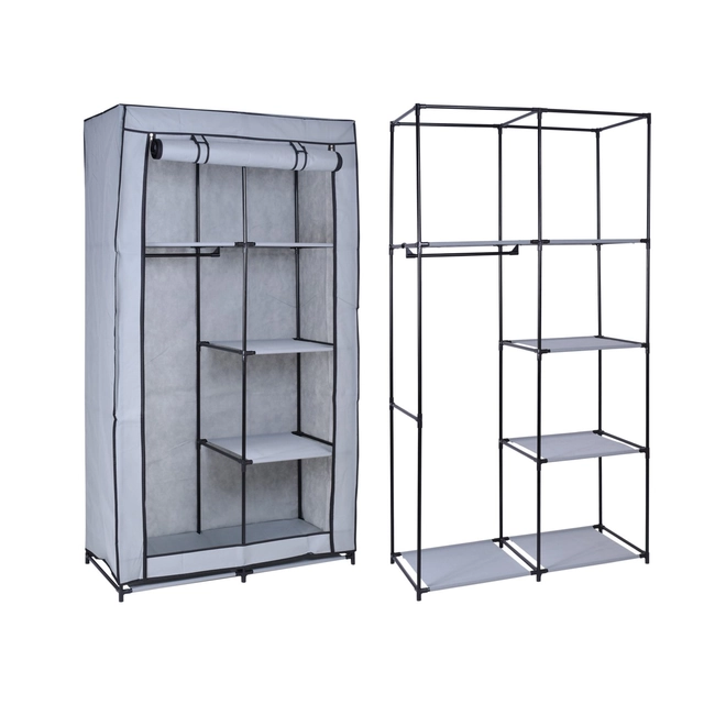 Textile cabinet with 6 MIRA shelves - gray