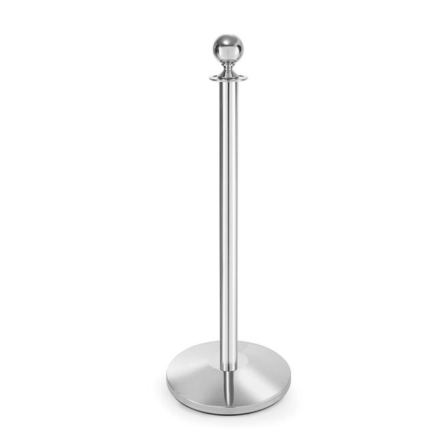 The base for the barrier post in silver, chrome-plated