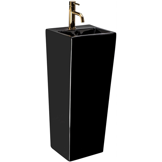 The Kamila Black freestanding ceramic washbasin