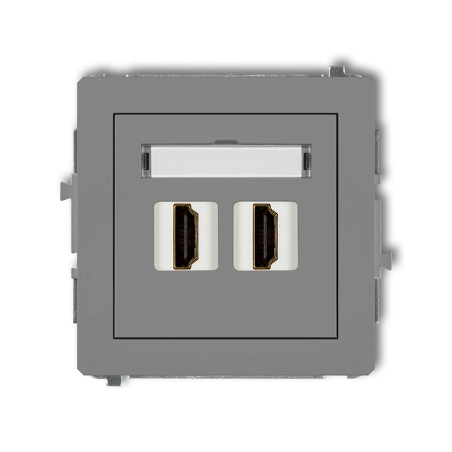 The mechanism of the double socket HDMI 1.4 gray matt KARLIK DECO 27DHDMI-2