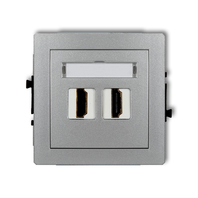 The mechanism of the double socket HDMI 1.4 silver metallic KARLIK DECO 7DHDMI-2