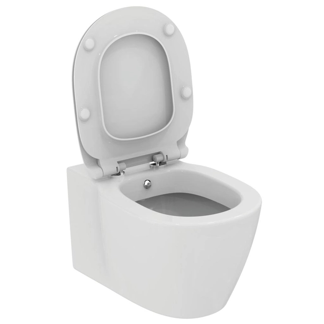 The toilet is hung Ideal Standard Connect, with a bidet function and hidden attachments