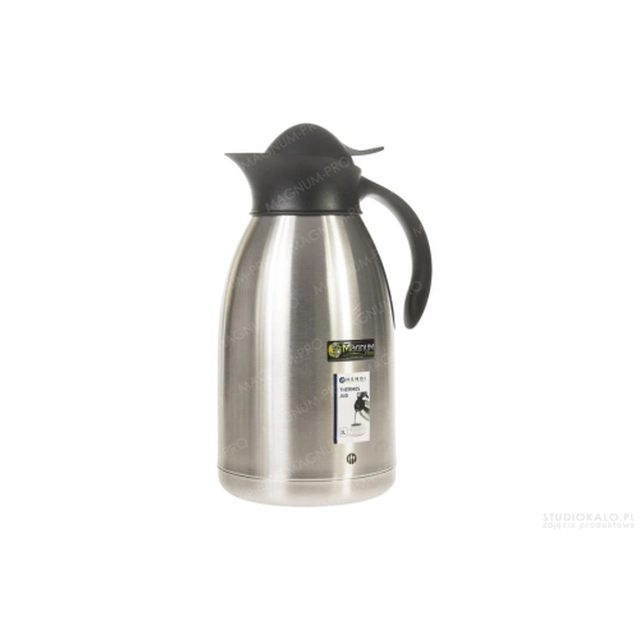 Thermoskanne, Kaffeekanne aus Stahl mit Hendi-Knopf 2 Liter inox