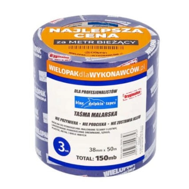 Three-pack of Blue Dolphin painting tapes 38mmx50mb
