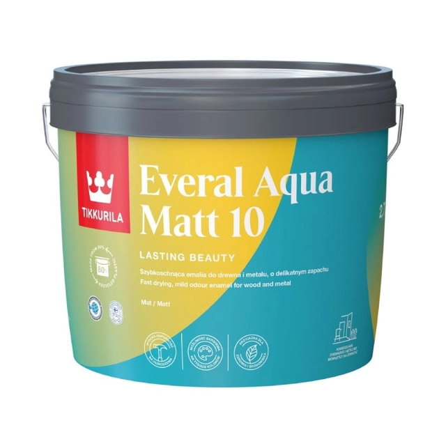 Tikkurila Everal Aqua Matt akryyli emali 10 Pohja A 0,45L