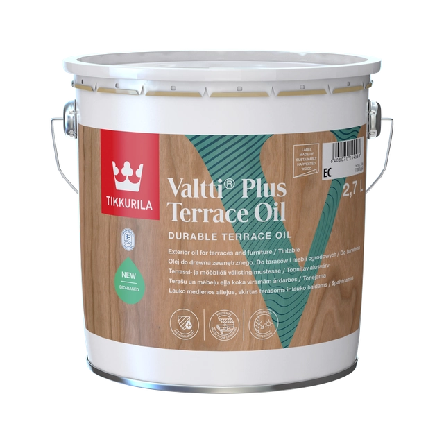 Tikkurila Valtti Plus Terrace Oil grå träolja 2.7l