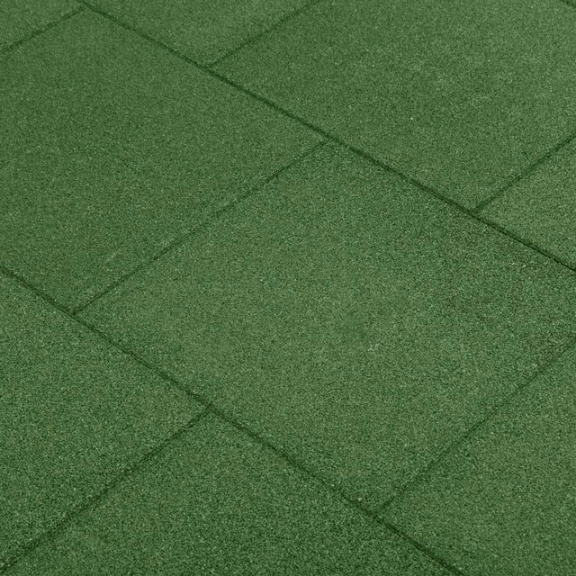 Tiles for fall protection, 24pcs., Green, 50x50x3cm, rubber