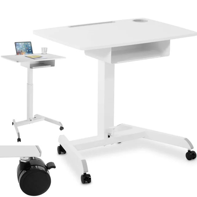 Tiltable, adjustable laptop stand with shelf 80 x 56 cm 760 - 1130 mm