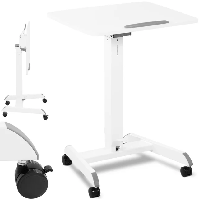 Tiltbart, justerbart bord för bärbar dator på hjul 60 x 52 cm 825 - 1185 mm