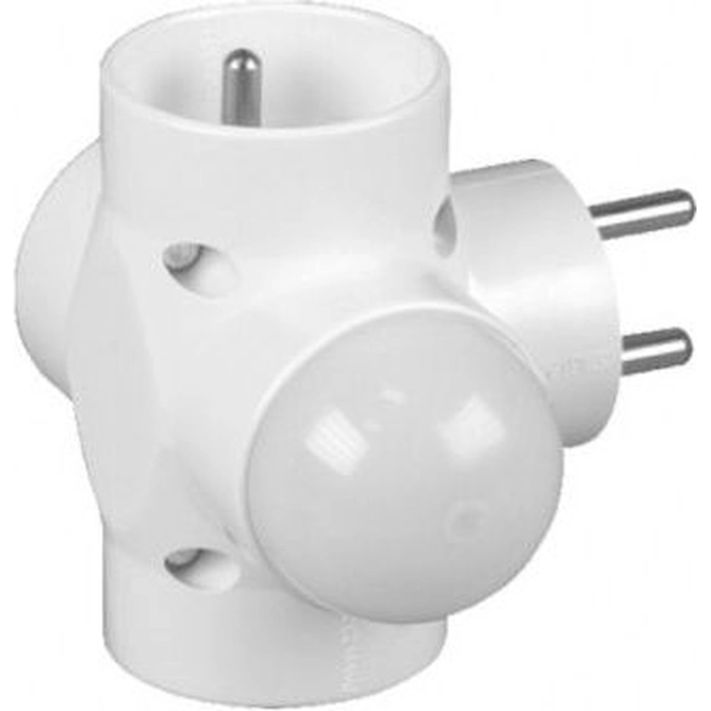 Timex Plug-in jakaja 3-gniazda w/u, valkoinen lamppu R-48L