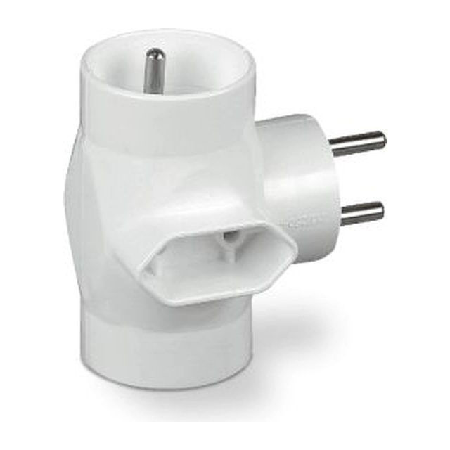 Timex Plug-in splitter 2x2P+Z +1xEuro bílý R-21