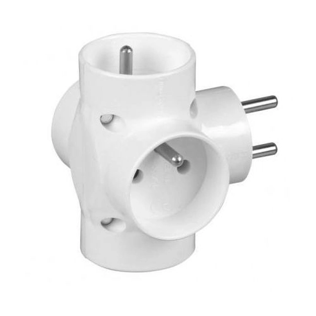 Timex Plug-in splitter 4x2P+Z bílý R-48