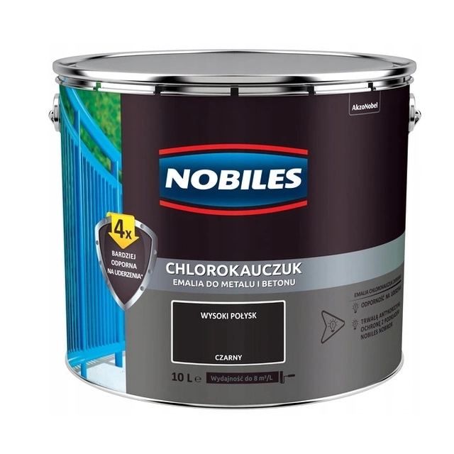 Tinta, esmalte Nobiles borracha clorada 10L PRETO