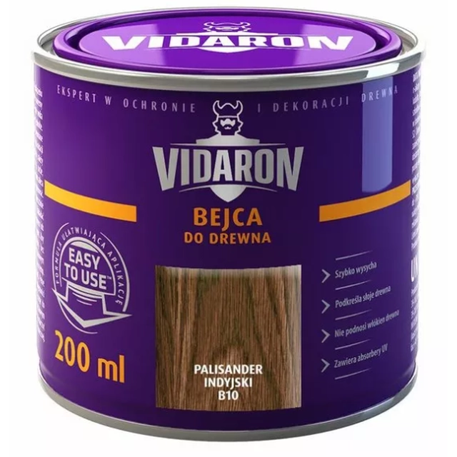 Tinta para madeira Jacarandá da Índia 0,2l VIDARON B10