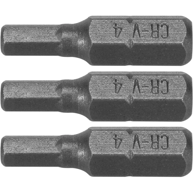 Tips Bits for Screwdrivers and Drills HEX H4 25mm STHOR 3 Pieces