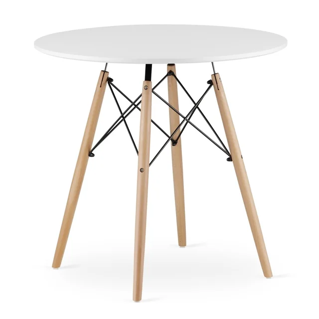 TODI Στρογγυλό τραπέζι 80cm - λευκό