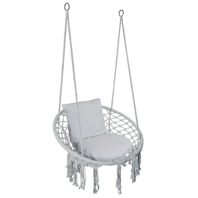 TOGO GRAY hanging swing chair with cushions