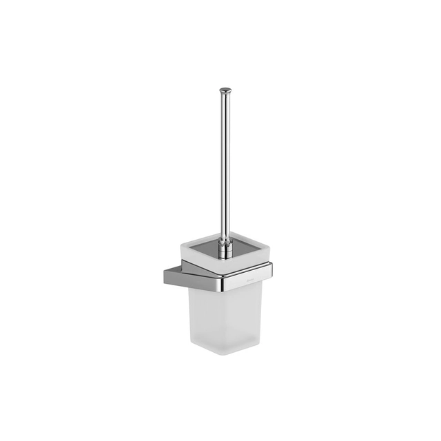 Toilet brush Ravak 10°, TD 410 with holder and glass bowl, chrome