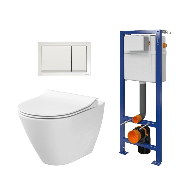 Toilet frame set Cersanit, with WC City Oval, slow-release lid and key