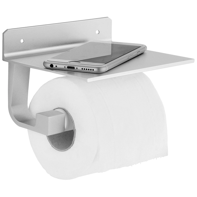 TOILET PAPER HOLDER WITH A SHELF SILVER 390175A