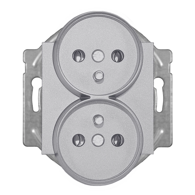 Toma doble (modular) con puesta a tierra Viko Panasonic Novella plata