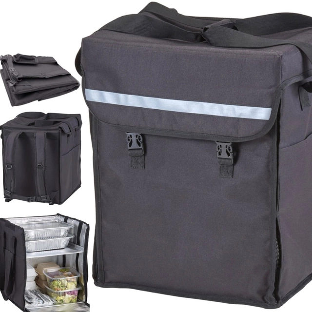 Torba plecak obiadowy termiczny do transportu lunchbox pizzy z półką 38 x 35.5 x 43 cm