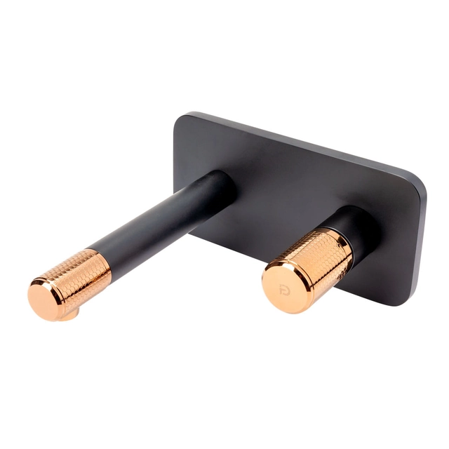 Torneira embutida para lavatório Fdesign Ardesia rosa dourado-preto FD1-ARD-3PA-25