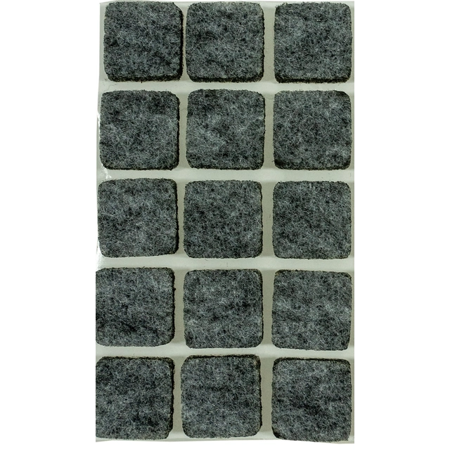 TOTEN felt pad square gray 25x25mm pack. 15 pieces