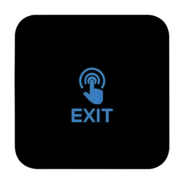 Touch exit button, black plastic, visible mounting, 12-24 Vcc, NO-NC-COM, LED, 86 x 86 mm CSB-86T-P2