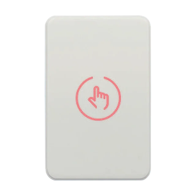 Touch exit button, white plastic, visible mounting, 12-24 Vcc, NO-NC-COM, LED, 86 x 55 mm CSB-86-P1