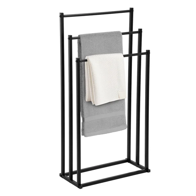 Towel rack 3 horizontal TORMES black