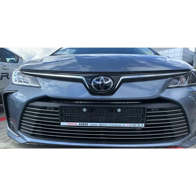 TOYOTA COROLLA E21 - CHROME lišty na nárazníku GRILL