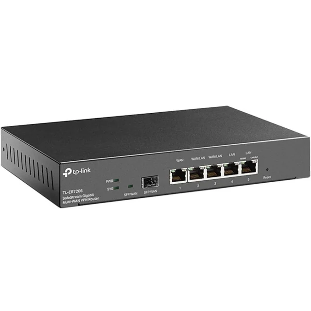 TP-Link Gigabit Multi-WAN maršrutizatorius 4 LAN prievadai 1 WAN prievadas 1 SFP prievadas VPN SafeStream – TL-ER7206