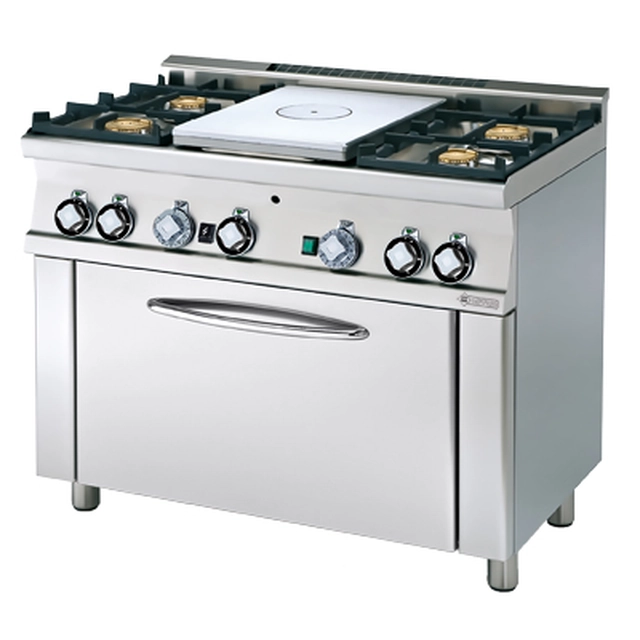 TPF4 - 610 G Cuisinière à gaz avec plaque de cuisson et four en fonte