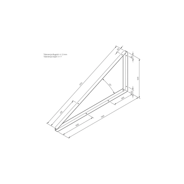 TR-1-25-B — montāžas trīsstūris TR1 25 grādi NEINVAZĪVS PRIMARY