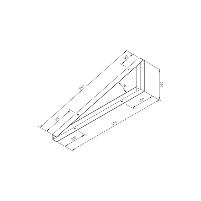 TR-2-15-I - Triangle de montage TR2 15 degrés NIVEAU INVASIF