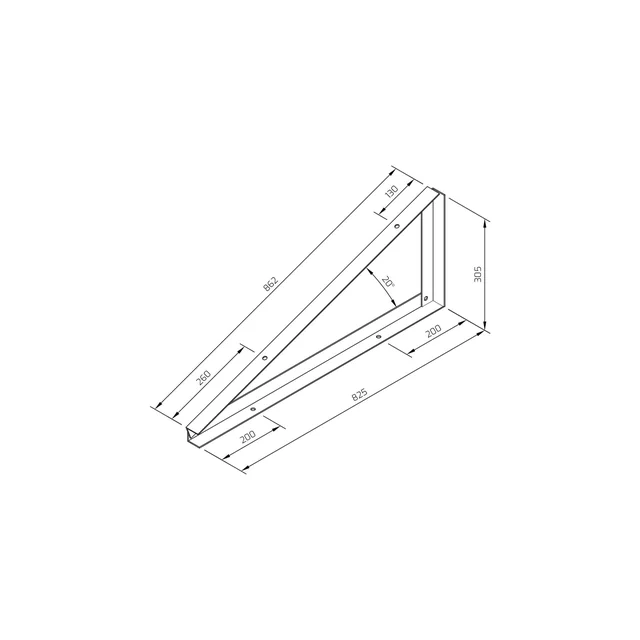 TR-2-20-I - Montážní trojúhelník TR2 20 stupňů INVAZIVNÍ ÚROVEŇ