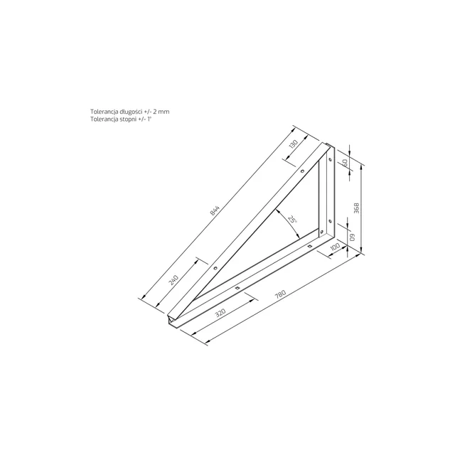 TR-2-25-B – kinnituskolmnurk TR2 25 kraadi MITTEINVASIIVNE TASE