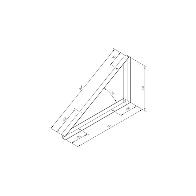 TR-2-30-I — montāžas trīsstūris TR2 30 grādi INVAZĪVAIS LĪMENIS