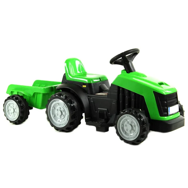 Tractor con remolque a batería para niños TRAK-SX-1-ZIELONY